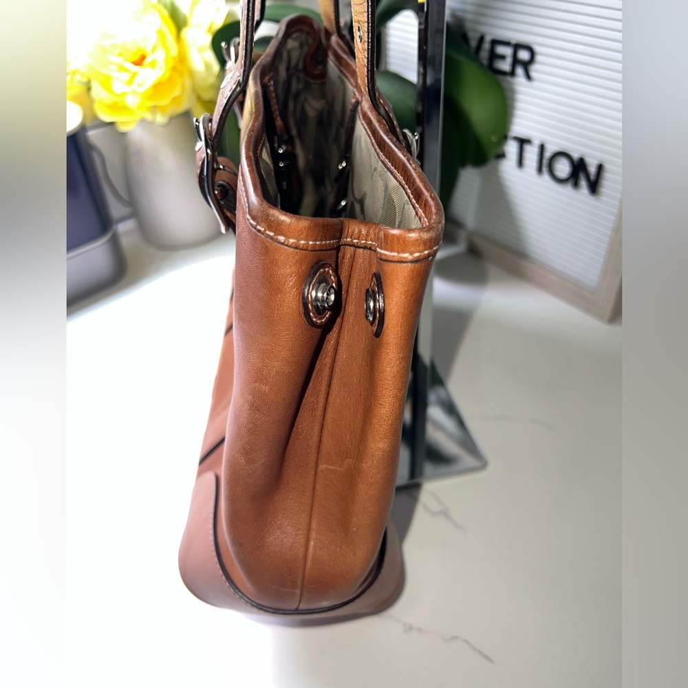 Coach 7588 | Y2K Brown Leather Small Carryall/Tote - Picture 6 of 13